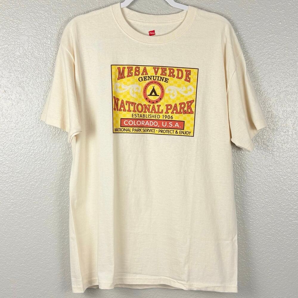 Mesa Verde National Park Men's Size Large White Short Sleeve T-shirt Colorado